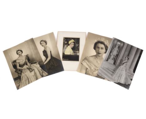 H.M. Queen Elizabeth II - a collection of six fine black and white portrait photographs taken by Dorothy Wilding in the early