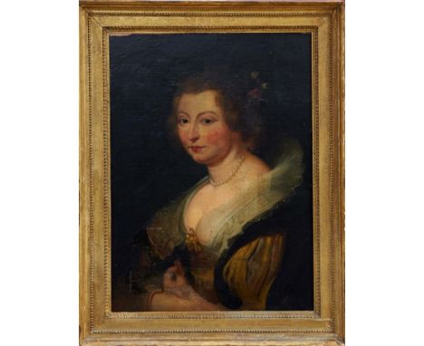 Early 19th century Continental school oil on canvas laid on panel - portrait of a lady, in gilt frame, 65cm x 48cm