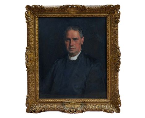 Richard Jack (1866-1952) early 20th century oil on canvas - Portrait of a Vicar, signed and dated 1917, in glazed gilt frame,
