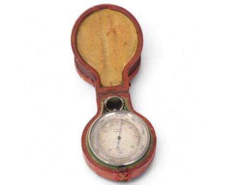 A combination travelling pocket double-sided barometer thermometer and compass, by Meyrowitz of New York London and Paris, si