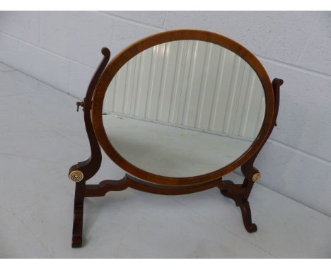 Edwardian toilet mirror with ivory finials to each side