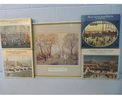 HELEN LAYFIELD BRADLEY - Coloured print of 'Walking in the Park' with blurb written below. Comes with four associated books o