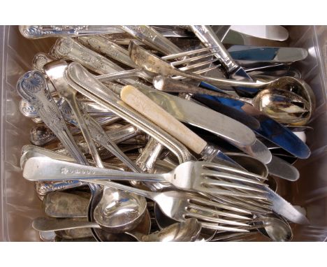 A pair of Edward VII silver peppers, marked Chester 1908, together with 14 Mexican silver spoons, plus a selection of plated 
