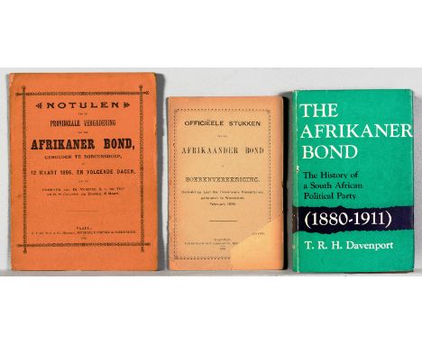 Various NOTULEN VAN DE PROVINCIALE VERGADERING VAN DEN AFRIKANER BOND, GEHOUDEN TE BURGERSDORP, OP 12 MAART 1896, EN VOLGENDE
