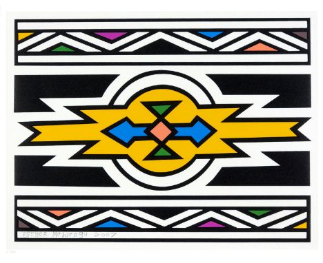 Esther Mahlangu (South African 1935-)signed, dated 2007 in pencil on the plate and editioned 2/22 in pencil in the margin sil