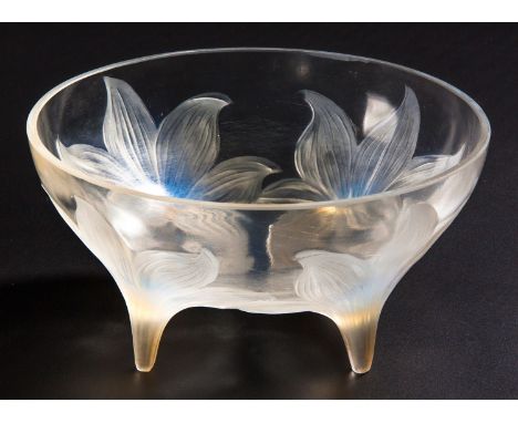 Moulded to the underside with four lilies, their centres extending to form the feet of the bowl, Marcilhac Number 382,&nbsp;e