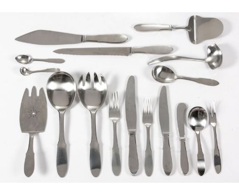 DESIGNED IN 1941 BY GUNDOLPH ALBERTUS FOR GEORG JENSENComprising: twelve table knives, twelve table forks, twelve fish knives