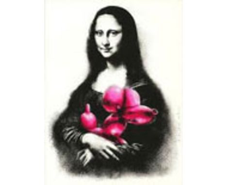 Mr. Brainwash(French 1966 - )RESCUE: MONA LISA (PINK)signed; dated 2019 with the artist's thumbprint on the reversescreenprin