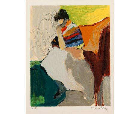 Itzchak Tarkay(Israeli 1935-2012)signed and edited A.P in pencil in the marginscreenprint printed in colours34,5 by 27cm