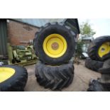 Pair of John Deere Continental SVT 10-stud 900/60R38 rear wheels and tyres. To fit 6250R. V