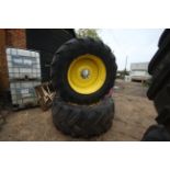 Pair of John Deere Michelin XBIB 10-stud 710/70R42 wheels and tyres. To fit 6215R.  V