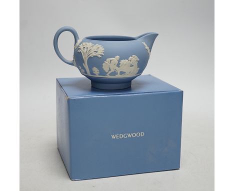 A collection of boxed modern Wedgwood and Spode jasperware etc. porcelain, including; lidded trinket boxes, teapots, a vase, 
