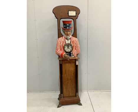 A vintage Uncle Sam Sex Appeal arcade game, height 194cm Good condition and electric operation working at the time of examina