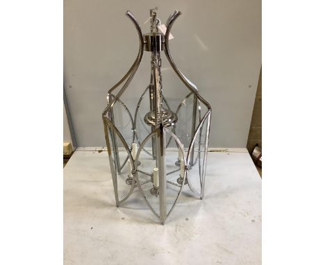 A Charles Edwards hexagonal Lighthouse hall lantern, width 53cm, height 90cm