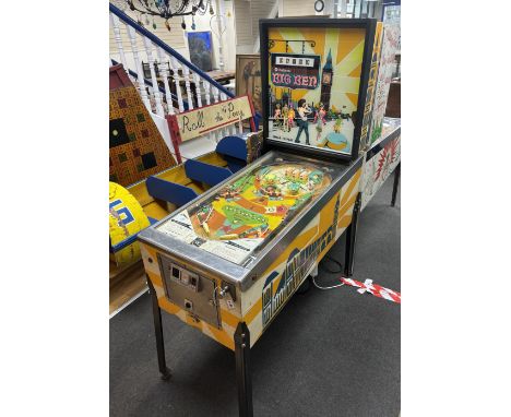 A mid century Williams Big Ben pinball machine, length 132cm, width 61cm, height 179cm