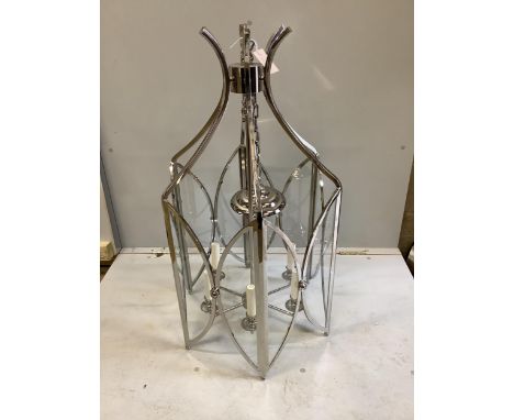 A Charles Edwards hexagonal Lighthouse hall lantern, width 53cm, height 90cm
