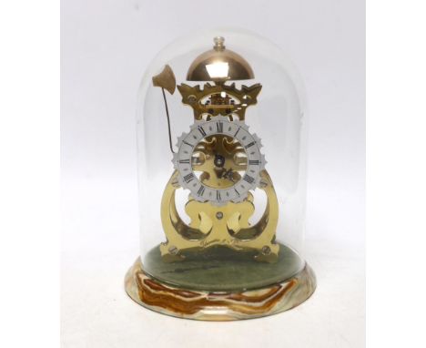 A Thwaites &amp; Reed skeleton clock, under dome, 20cm