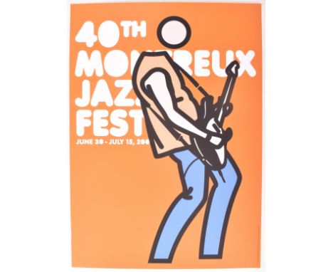 Julian Opie (British b. 1958) - Steve Guitar, Montreux Jazz Festival, 2006. Screenprint on smooth wove, printed by Albin Uldr