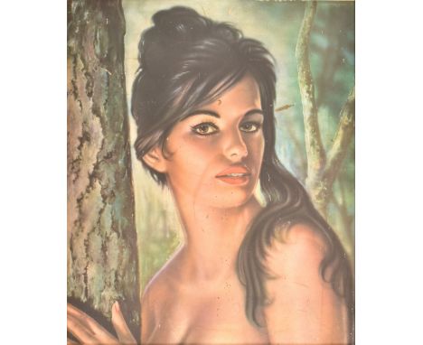After Joseph Henry Lynch (Born 1911 -1989) - Tina - A retro mid 20th century portrait painting print on board depicting the i