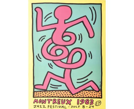 Keith Haring (1958-1990) - Montreux 1983 Yellow (Döring &amp; Osten 10) - Screenprint in colour, 1983, printed by Albin Uldry