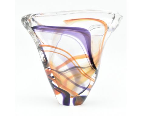 Max Verboeket for Kristalunie Maastricht - a Dutch vintage mid 20th century circa 1960s studio art glass decorative vase. The