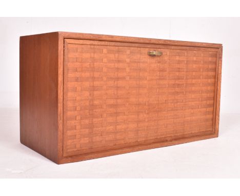 Poul Cadovius - Royal System - a vintage mid century Danish design teak veneered woven shelf wall unit. The storage unit feat