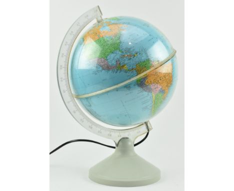 Edizioni Rico, Firenze - a vintage Italian mid 20th century illuminating desk table globe. The globe having a clear plastic m