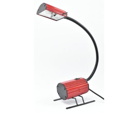 Ezzio Didone for Arteluce - Ciao Lamp - a vintage 1970s Italian table desk lamp. The lamp with squared ribbed design, featuri