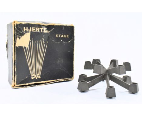 Hjerte Danish Designs - A retro mid 20th century circa 1960s cast iron Tiny Taper Holder candelabra candlestick. The candle h