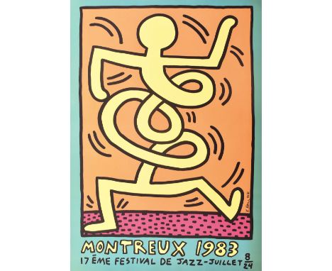 Keith Haring (1958-1990) - Montreux 1983 Green (Döring &amp; Osten 9) screenprint in colours, 1983, on heavy wove paper, prin