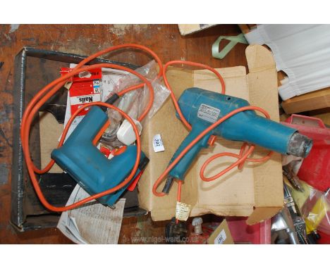 A Black &amp; Decker hand held stapler (non insulated plug requires replacing), paint stripper hot air gun and upholstery gun