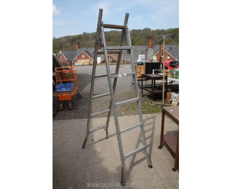 A 5 rung aluminium step ladder.