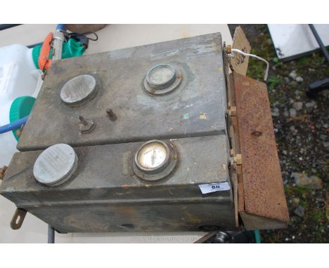 Military oil and fuel dispenser with toolbox
