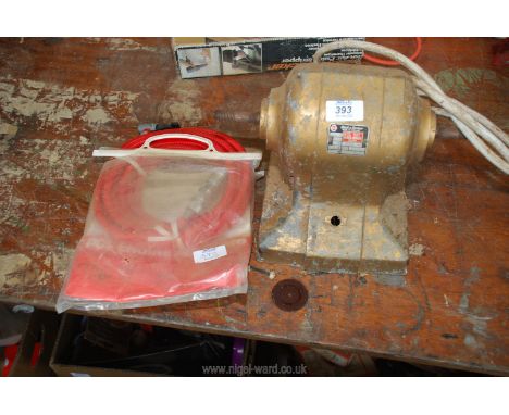 A Black &amp; Decker 6'' grinder (without wheels/ guards), 240 volts, plus a PCL engine air pump.