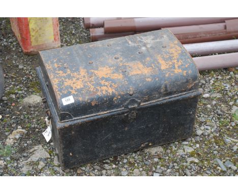 A small metal trunk