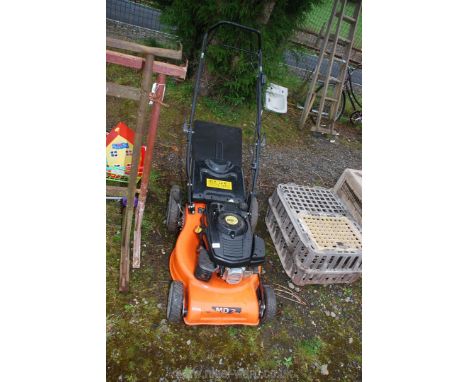 MD 163CC petrol mower with grass box - 45 cms cut, engine turns and has compression.