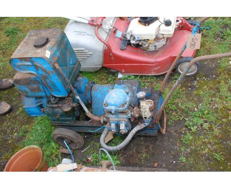 A diesel powered water Pump, (engine turns), Sykes engine services, (no starting handle).
