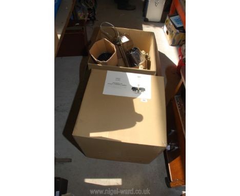 A pair of Marks &amp; Spencer Home 'Arabella Palm Candelabra', complete light fitting and shades, as new and boxed.