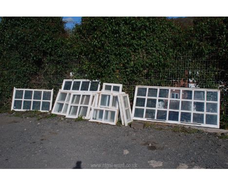 Quantity of window frames (16), some being sash.