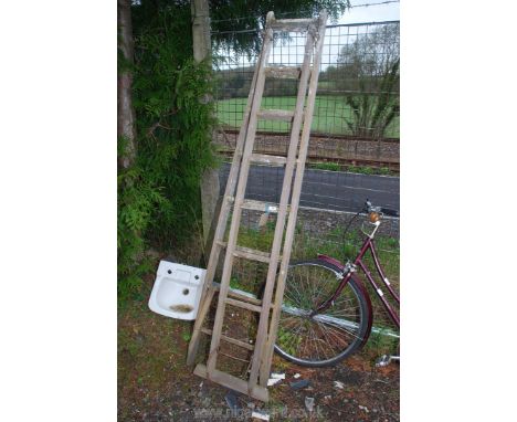 A wooden step ladder.