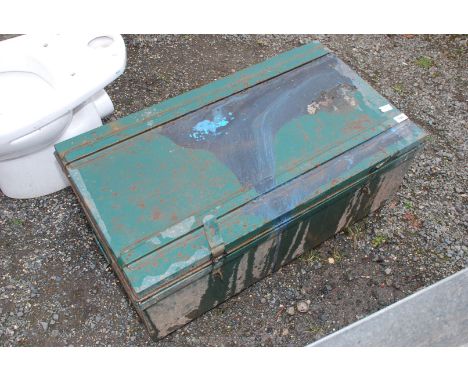 A large green tool chest