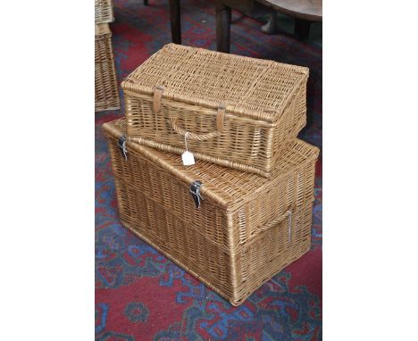 A 20th century wicker hamper; another, smaller (2)