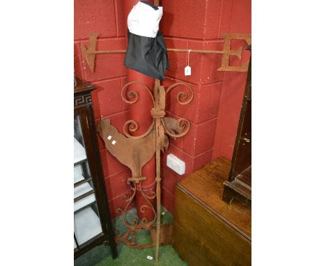Architectural salvage- a large roof mounted Cockerel  weather vane