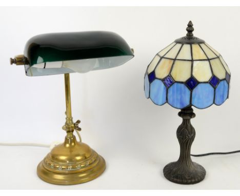 A Tiffany style table lamp and an office desk lamp (2).  