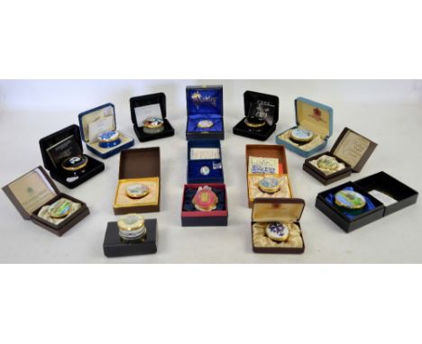 Collection of enamel trinket boxes by Toye, Kenning &amp; Spencer, The Enamel Collection (theatre related), Crummels Orient E