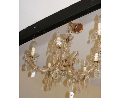 Five branch crystal drop ceiling light 