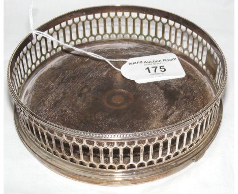Silver early openwork wine coaster 