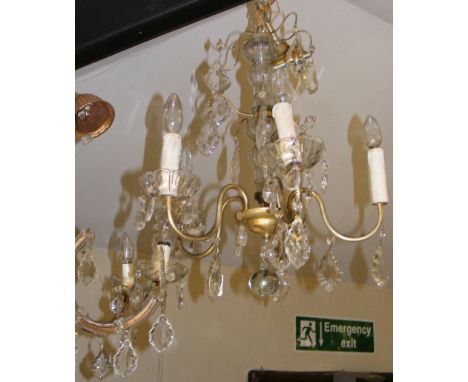 Five branch crystal drop ceiling light 