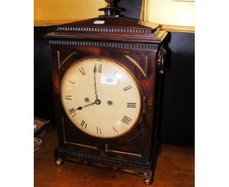 A Georgian mahogany cased bracket clock by Jenkins, Tyler Street, London - having twin fusee movement - 50cm high 
