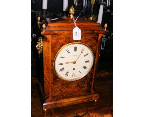 Figured and burr walnut bracket clock by Barwise of London - the painted dial signed Barwise, London - having fusee movement 